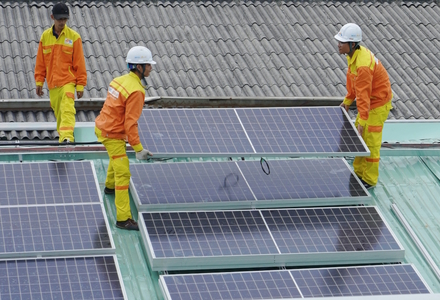 Installation of solar panels in Indonesia
